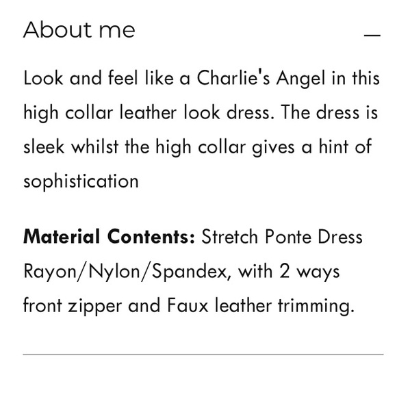 Sentimental NY - Charlie's Angel “Leather” Dress sz 8 - Picture 5 of 7